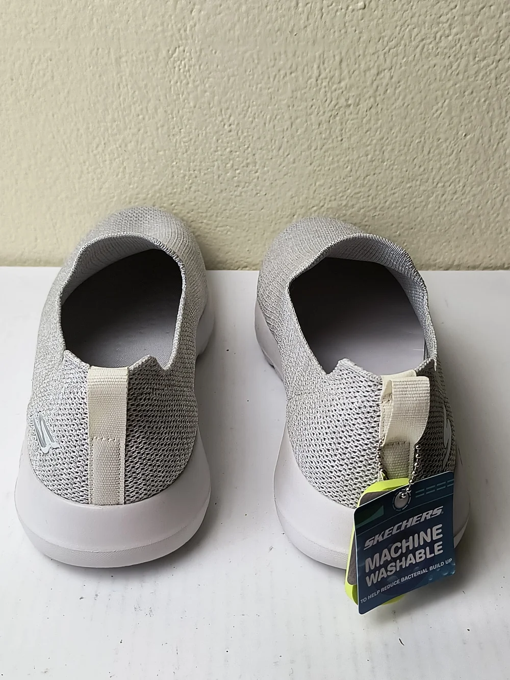 Skechers GOwalk Slip-On Mesh Walking Shoes - Off White - 9